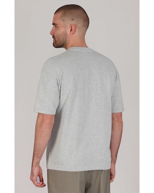 Paul James Knitwear Gray Lightweight Cotton Ewan Oversized Knitted T-Shirt for men