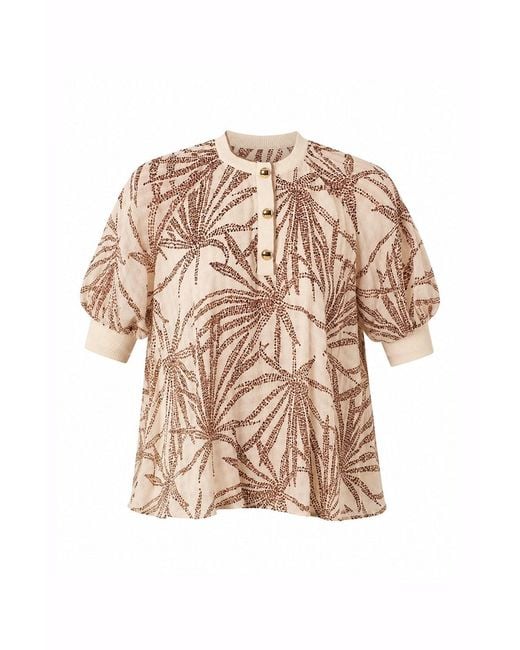 Exquise Pink Palmer Chiffon Blouse