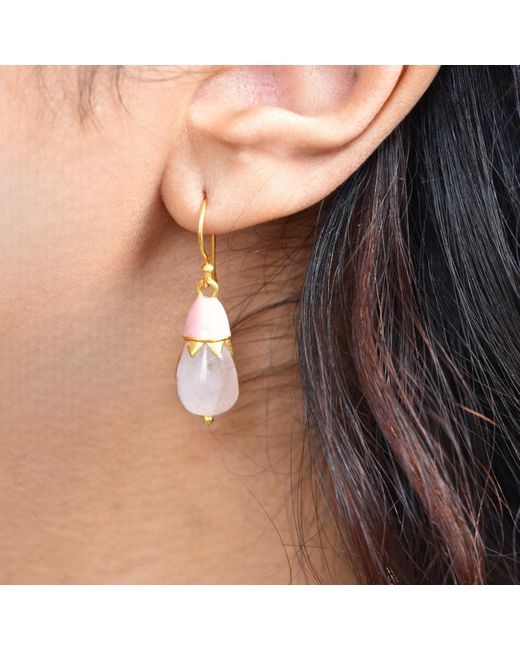GEM BAZAAR Pink Top Hat Earrings