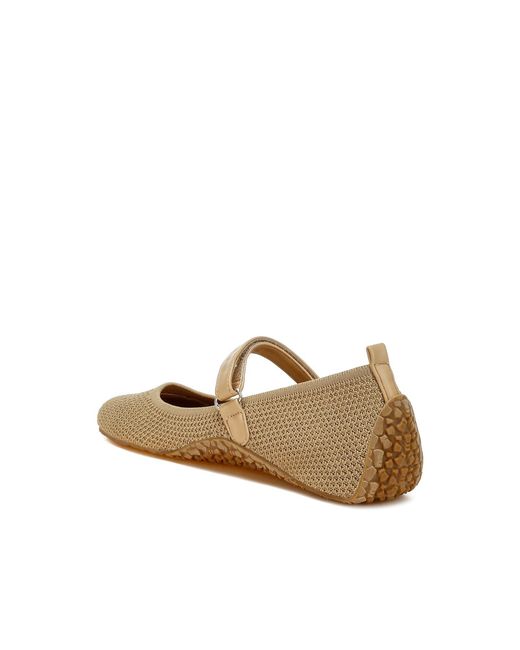 Rag & Co Natural Neutrals Nordeux Velcro Strap Mary Jane Ballerinas
