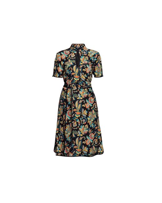 Rumour London Akiko Kimono-style Silk Wrap Dress With Oriental Floral Print In Black