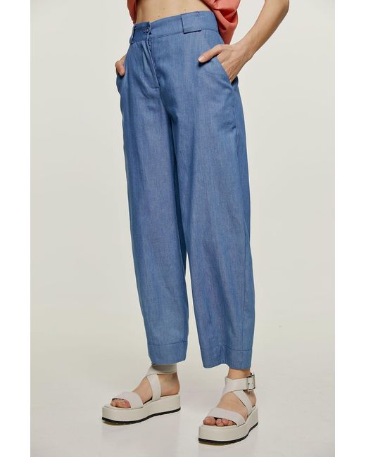 Conquista Blue Loose Fit Denim Style Pants
