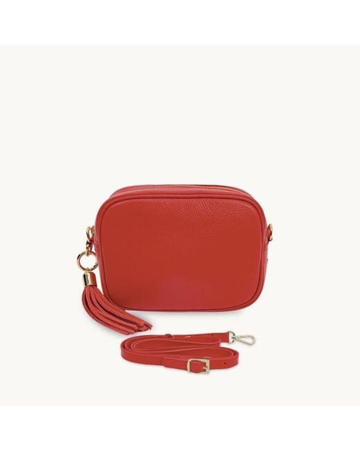 Apatchy London Red The Tassel Scarlet Leather Crossbody Bag