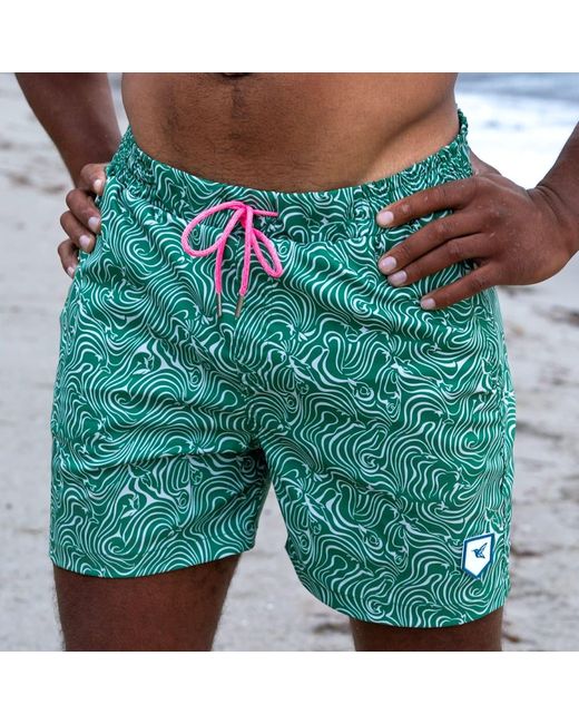 Live Kolibri Green Abstract Swim Trunks for men