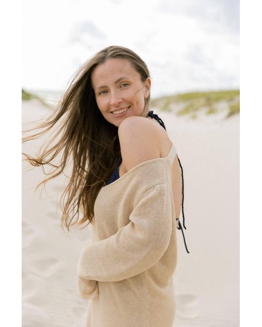 SALANIDA Natural Neutrals Mare 100% Linen Long Dress Sand