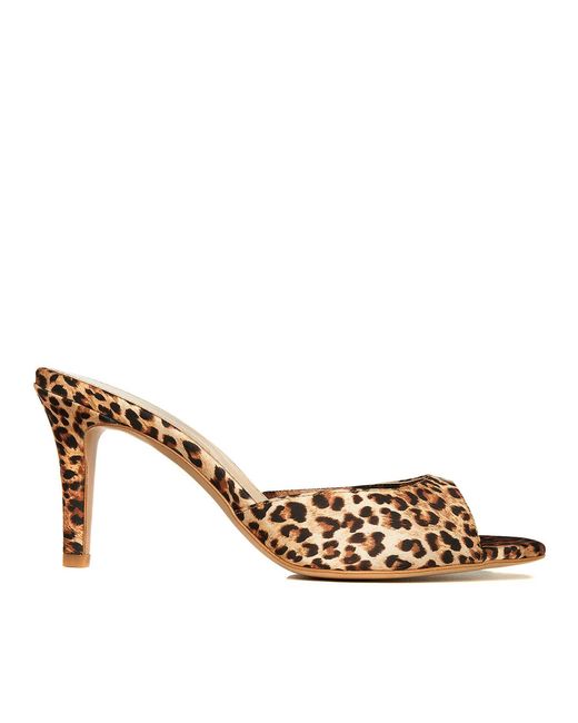 Ginissima Metallic Vicky Satin Clogs, Round Toe, Animal Print