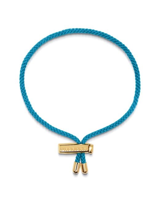 Nialaya S Aqua Blue String Bracelet With Adjustable Lock for Men