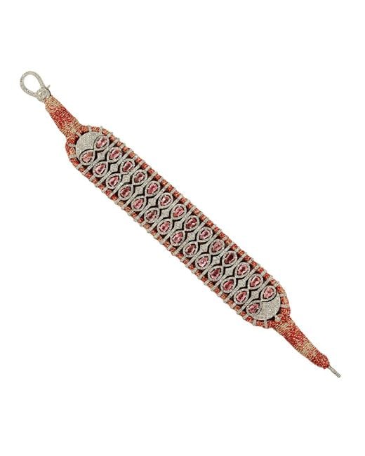 Artisan Metallic Tourmaline & Diamond Silk Bracelet