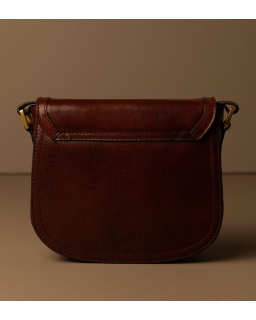 Time Resistance Brown Leather Saddle Bag