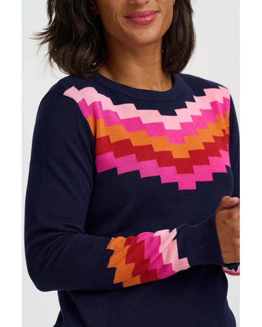 Sugarhill Blue Rita Sweater Chevron