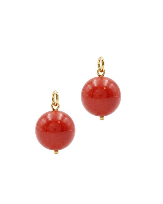 Jaredjamin Red Medium Hooptastic Coral Drop Hoop Earrings