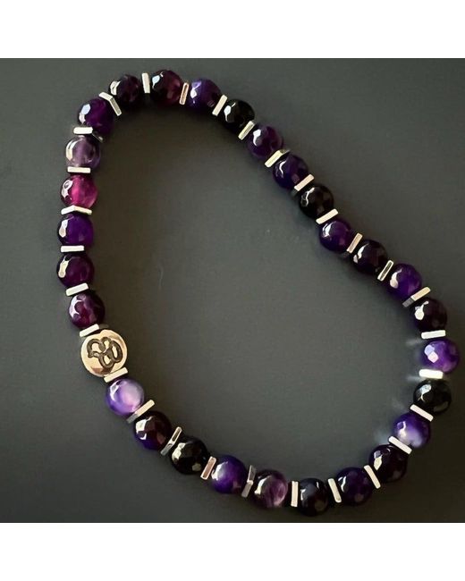 Ebru Jewelry Blue Spiritual Calming Amethyst Bracelet for men