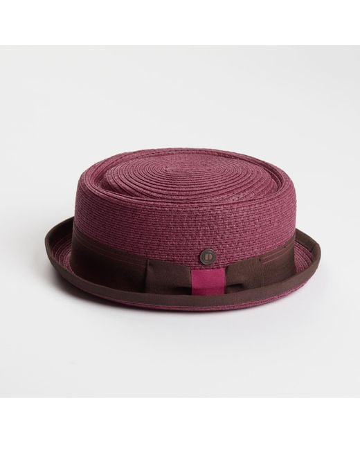Dasmarca Hats Purple Dasmarca Rico Summer Telescope Crown Lightweight Breathable Rude-Boy Mod Porkpie Hat for men