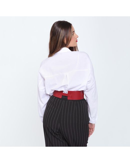 Haute Cuir Red Athea Wide Leather Belt