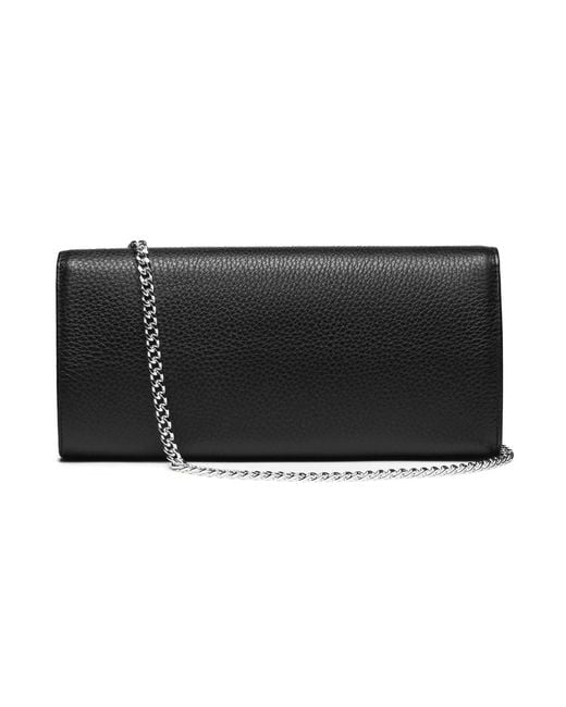 Lovard Black Leather Clutch With Hardware