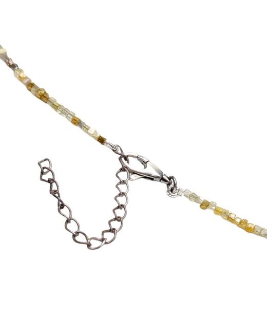Rahul's Jewels Metallic 16"-18" Adjustable Length Genuine Diamond Cube And Keshi Pearl Necklace