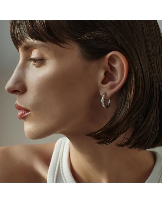 EVA REMENYI Metallic Archaic Small Hoop Earrings