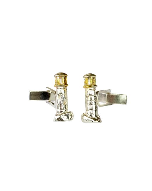 Simon Kemp Jewellers Metallic Lighthouse Cufflinks for men