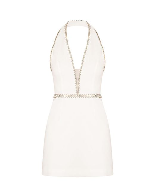 Tia Dorraine White Tender Love Crystal-Embellished Mini Dress