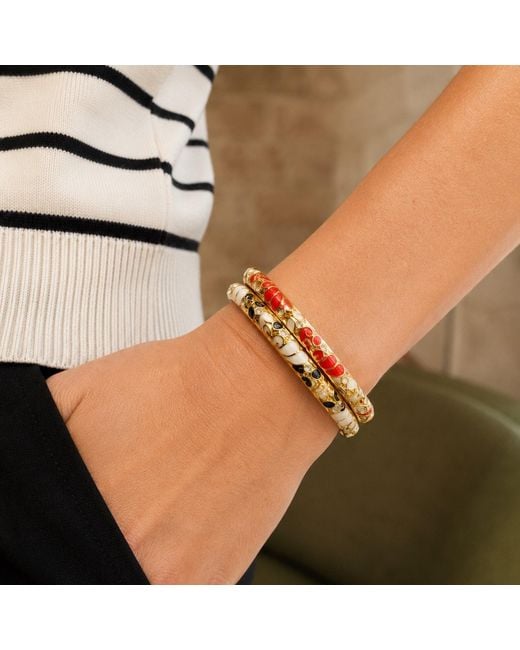 Nuvv Collection Metallic Enamel Luxe Bangle Set – Ivory