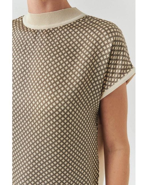 Exquise Gray Penny Sleeve Crew Neck Blouse