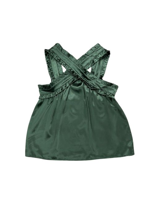 Lindsay Nicholas New York Green Jackie Criss Cross Top