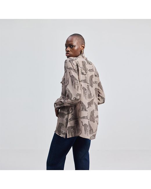 REISTOR Gray Relaxed-Fit Top With Front-Tie