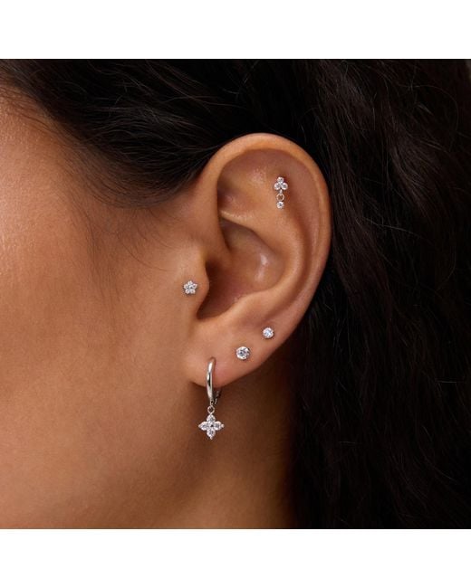 Vanhi Metallic 2.5Mm Martini Set Threadless Flat Back Titanium Cartilage Stud