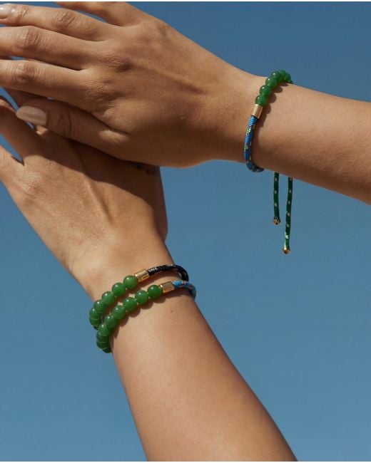 seree Green Paracord Jade Slider Bracelet