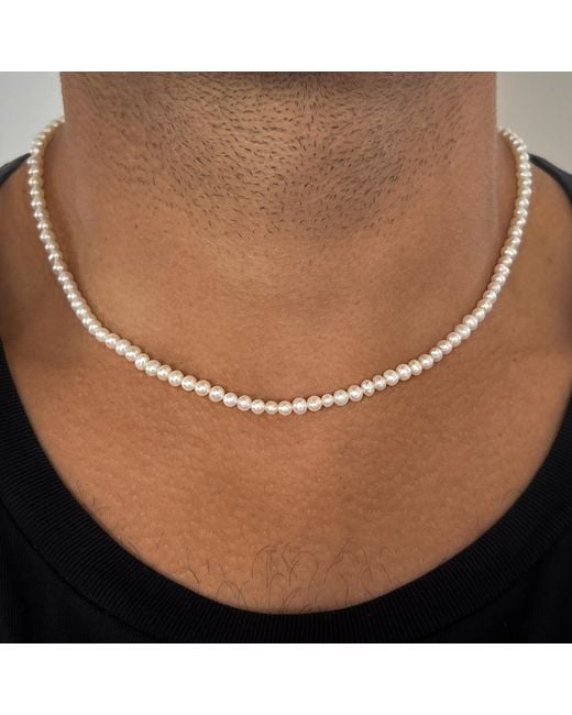 SALLY SKOUFIS White Luna Necklace With Natural Pearl for men
