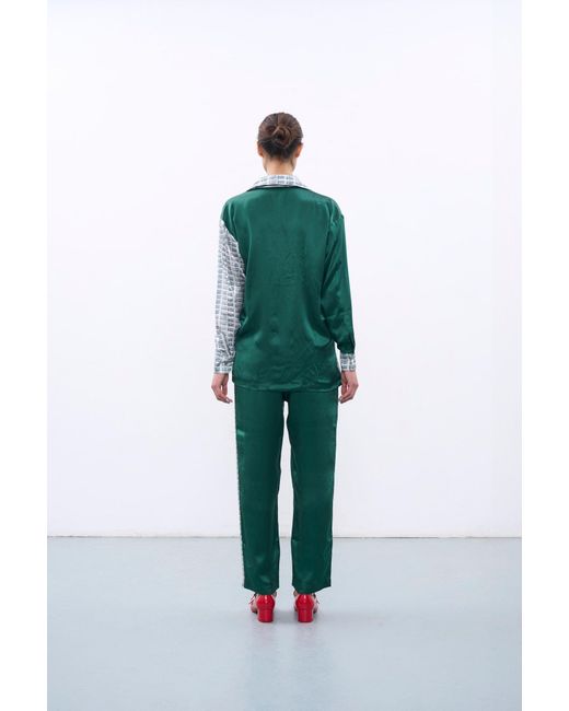 Studio Afuera Green Forest Printed Silk Shirt