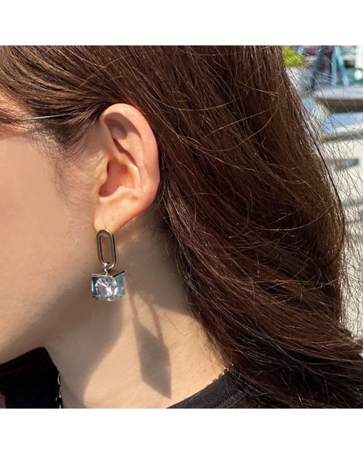 Iostudio Metallic Sparkle Oval Earring