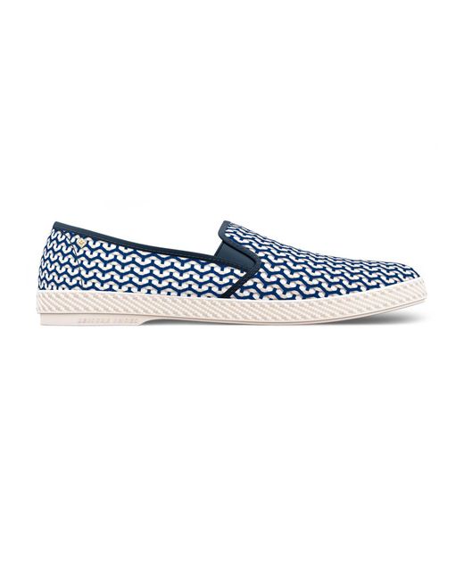 Rivieras Blue Classic Woven Cotton Slip-On Loafer