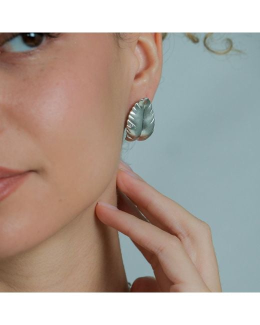 Onia Metallic Lemon-Leaf Form Earrings