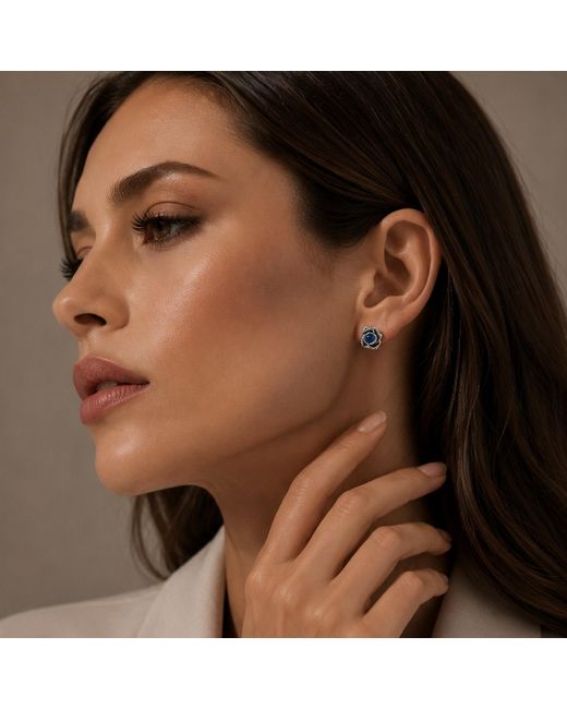 Unaloe Blue Magnifica Earrings With Sapphire