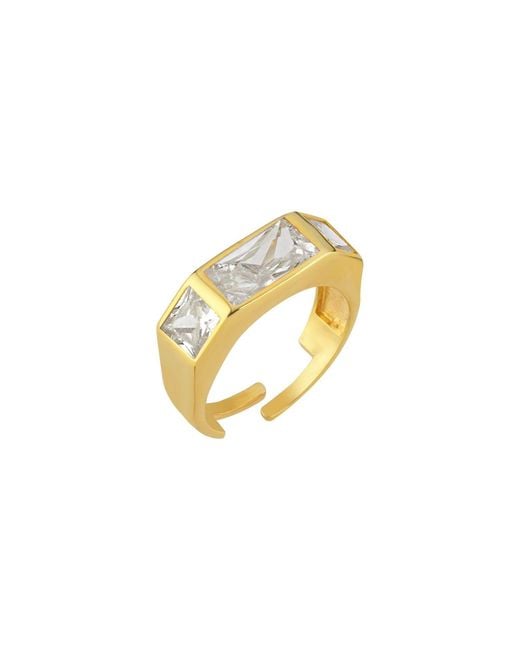 LINYA JEWELLERY Metallic Vega Crystal Stone Ring