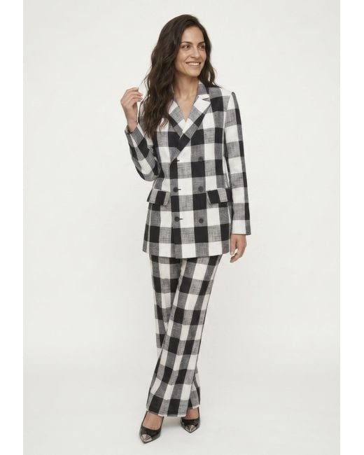 Lily and Lionel Black Zena Double Breasted Check Jacket