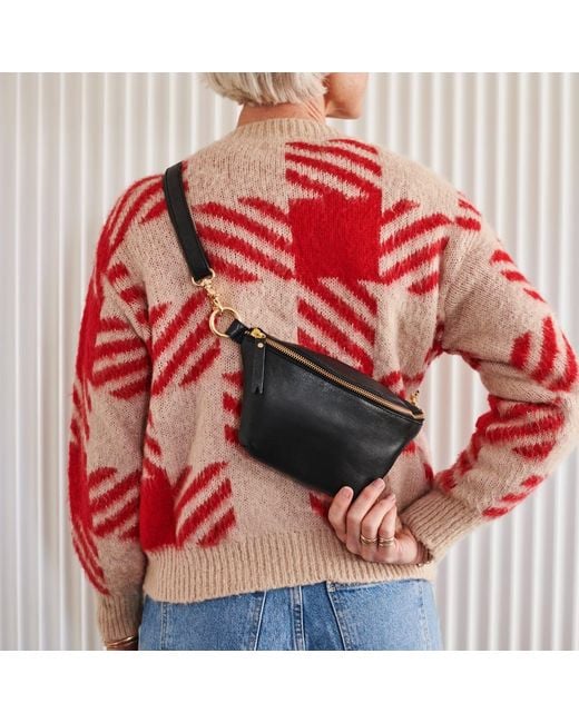 VIDA VIDA Black Luxury Leather Sling Bum Bag
