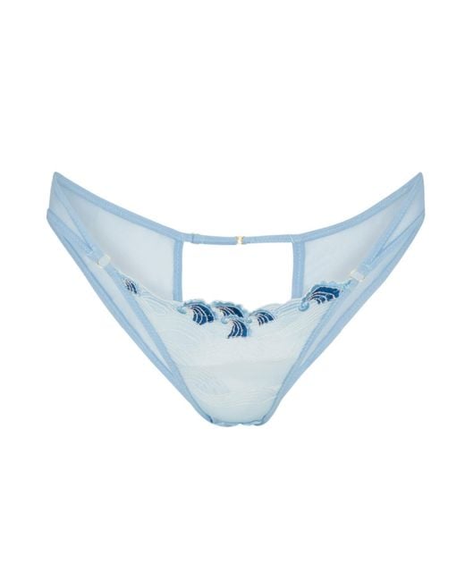 Empress Mimi Blue Siren Song Embroidered Tanga