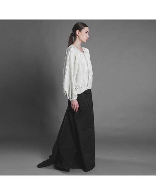 Silvia Serban Black Taffeta Skirt With Train