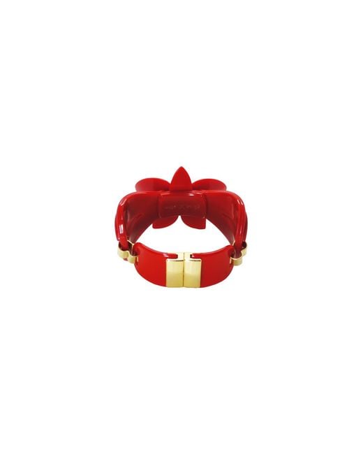 Gissa Bicalho Red Acrylic Handmade Bracelet Orchid Deco