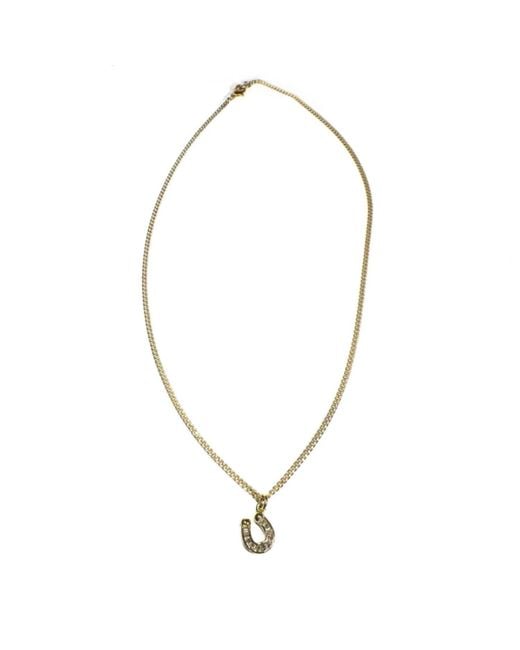 Rachel Nathan Metallic Mini Baguette Horseshoe Necklace
