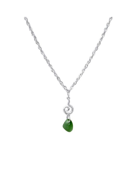 Glassy Metallic Palmespiral Necklace Steel