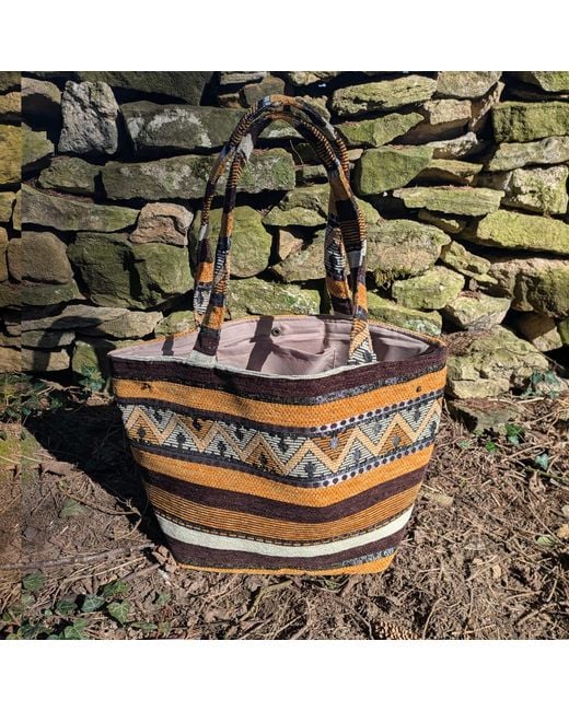 Berber Leather Metallic The Nador Small Expandable Fabric Tote