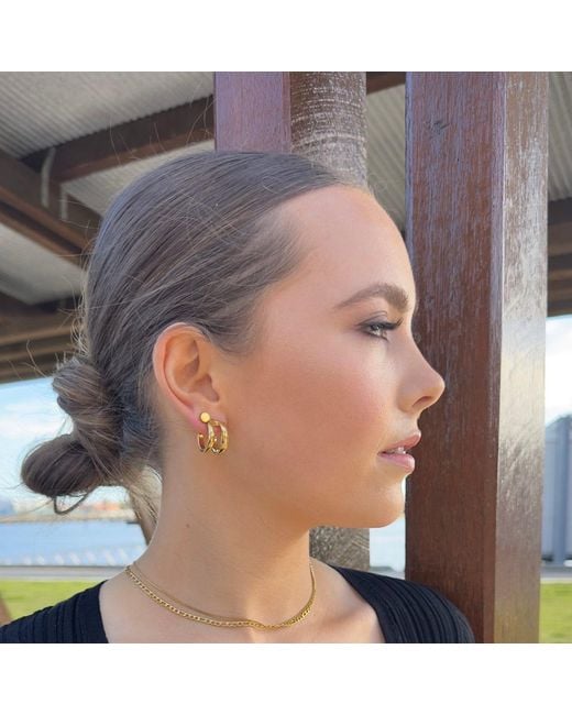 Evie Jewelry Metallic City Street Waterproof Hoop Earrings