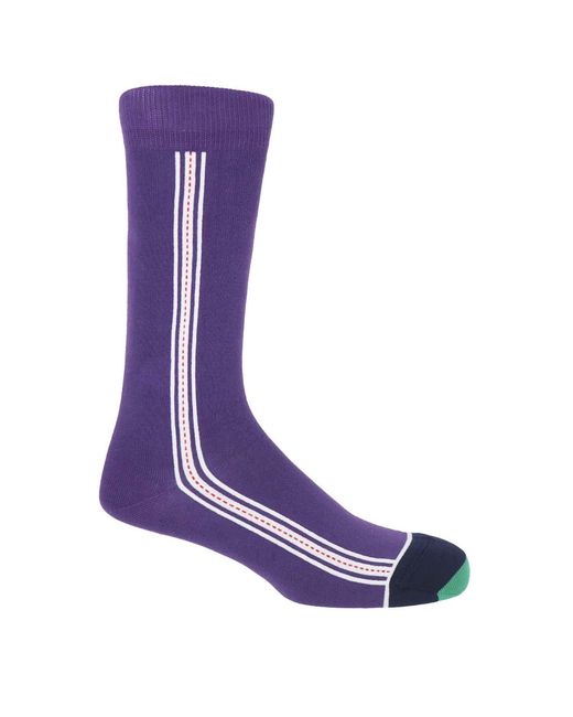 Peper Harow - Made in England Purple Lux Taylor & Andover Socks Two Pack for men