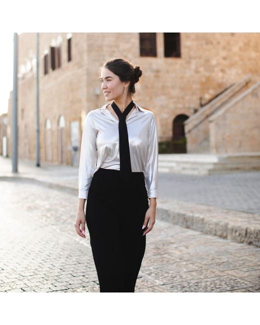 NANDANIE Black The Tailored Classic Necktie