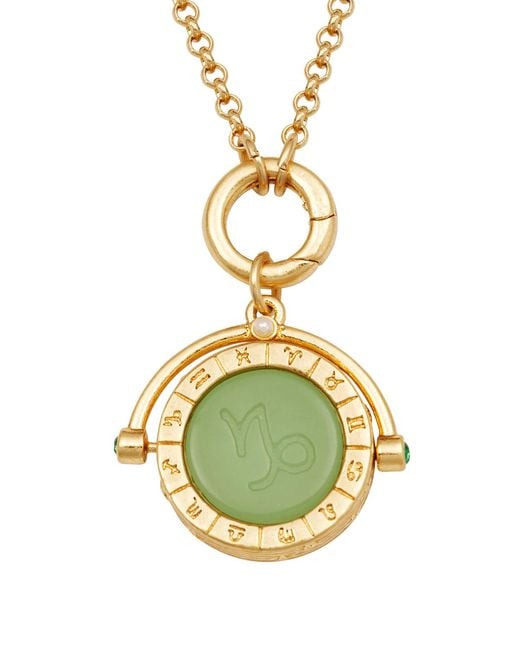 Fable England Metallic Capricorn Zodiac Spinner Necklace