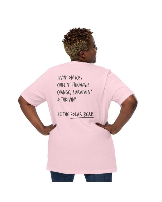 Anchor and Crew Pink Cotton Think Ocean Polar Bear Aspirations Cotton Embroidered T-Shirt