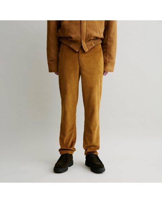 Luroq London Brown Straight Cord Trousers for men